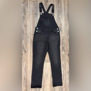 Levi’s Black Denim Overalls Girls 16 Reg Fits Women’s XS/S Stretch Skinny
